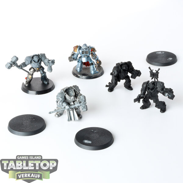 Grey Knights - 5 x Grey Knights Terminator Squad - teilweise bemalt