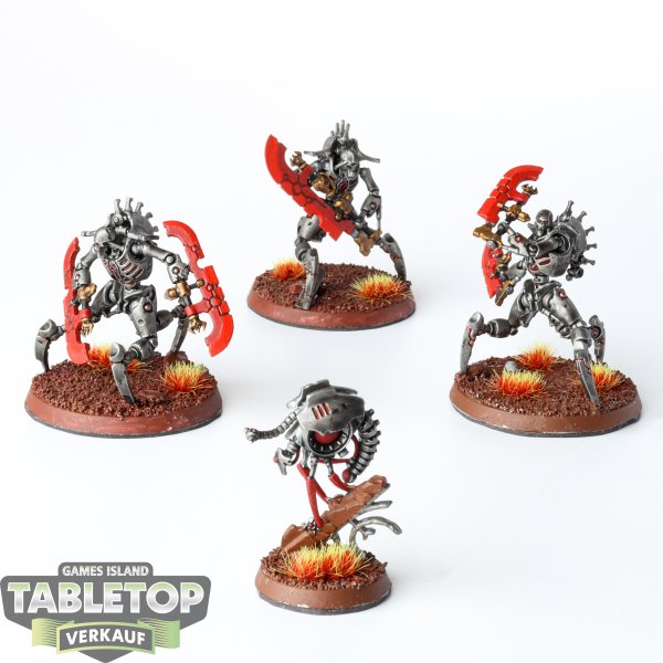 Necrons - 3 x Skorpekh Destroyers & Plasmacyte - bemalt