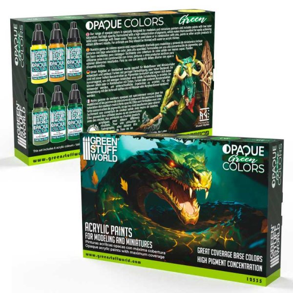Green Stuff World - Opaque Paint Set - Green Colours