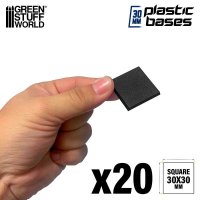 Green Stuff World - Black Plastic Bases - Square 30 mm