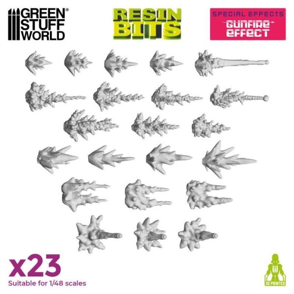 Green Stuff World - 3D printed set - Gunfire Effect