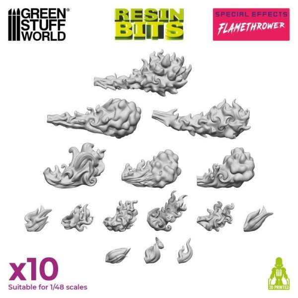 Green Stuff World - 3D printed set - Flamethrower Effect