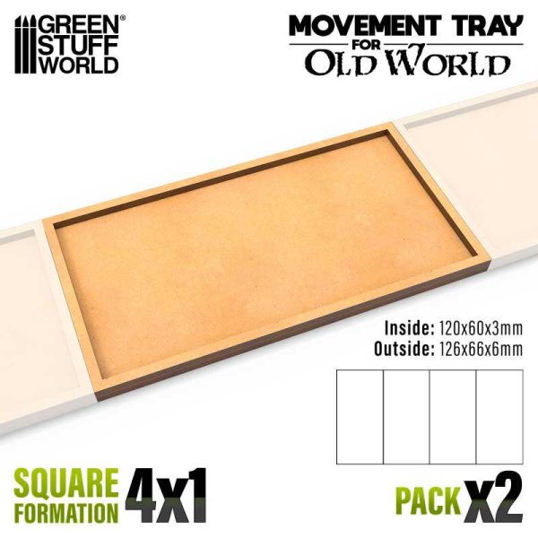 Green Stuff World - MDF Movement Trays - 120x60mm