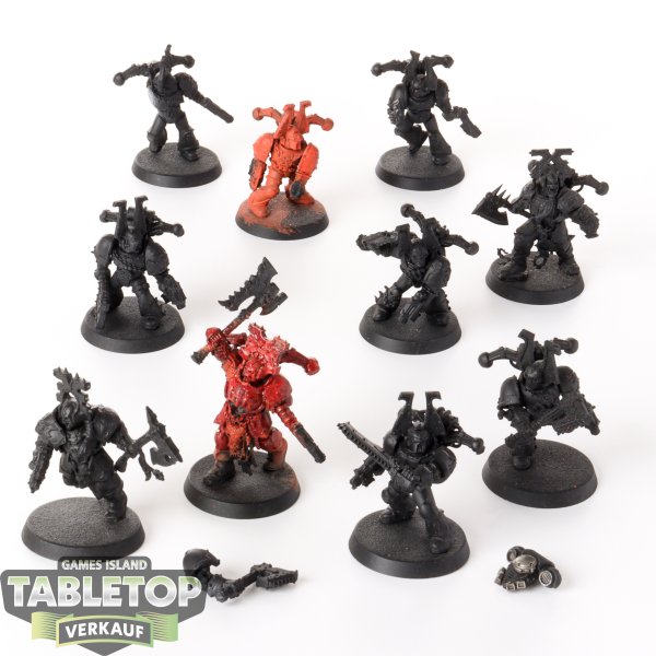 World Eaters - 10x Khorne Berzerkers - klassisch - teilweise bemalt