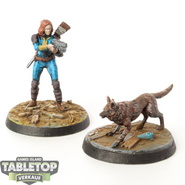 Sonstige - Fallout: Wasteland Warfare Nora (the Sole Survivor) & Dogmeat - bemalt