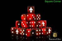 Baron of Dice - Fleur De Lis, Red 16mm Square Corner Dice...
