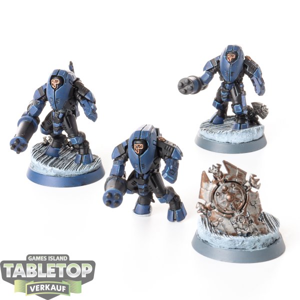 Tau Empire - 3 XV25 Stealth Battlesuits - bemalt