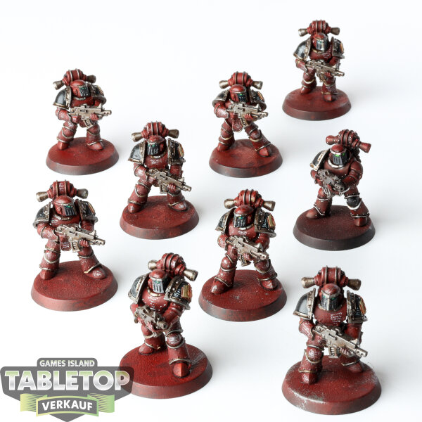 Horus Heresy - 10x Mk3 Marines - bemalt