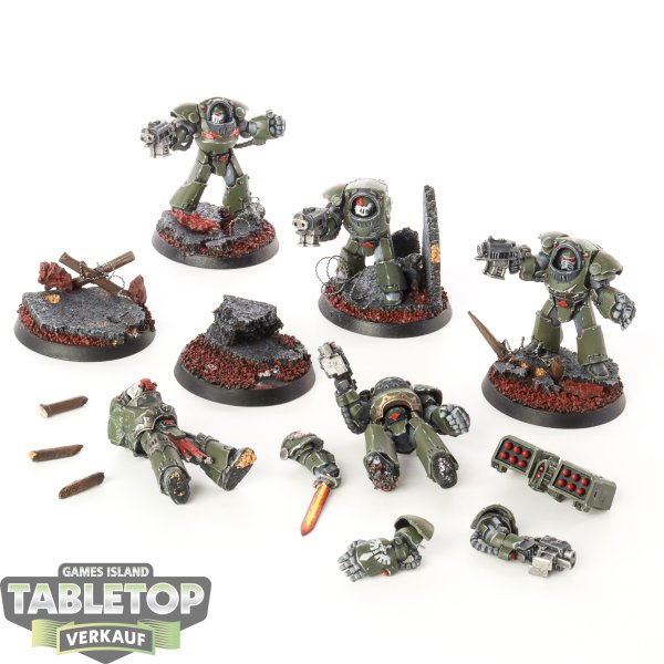 Horus Heresy - 5 x Dark Angels Legion Tartaros Terminator Squad - bemalt