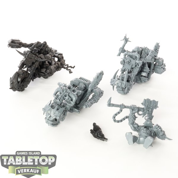 Orks - 3 x Ork Warbiker Mob - teilweise bemalt