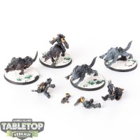 Space Wolves - 4x Thunderwolf Cavalry - bemalt