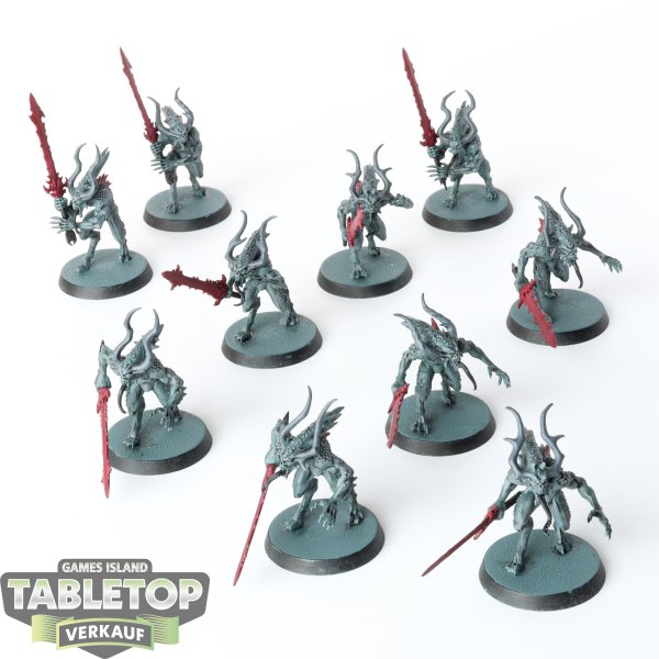 Chaos Daemons - 10 x Daemons Of Khorne Bloodletters - teilweise bemalt