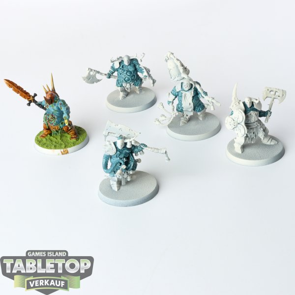 Maggotkin of Nurgle - 5 x Putrid Blightkings - teilweise bemalt