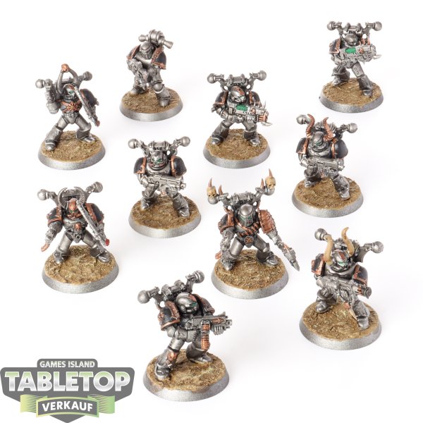 Chaos Space Marines - 10x Chaos Space Marines - bemalt