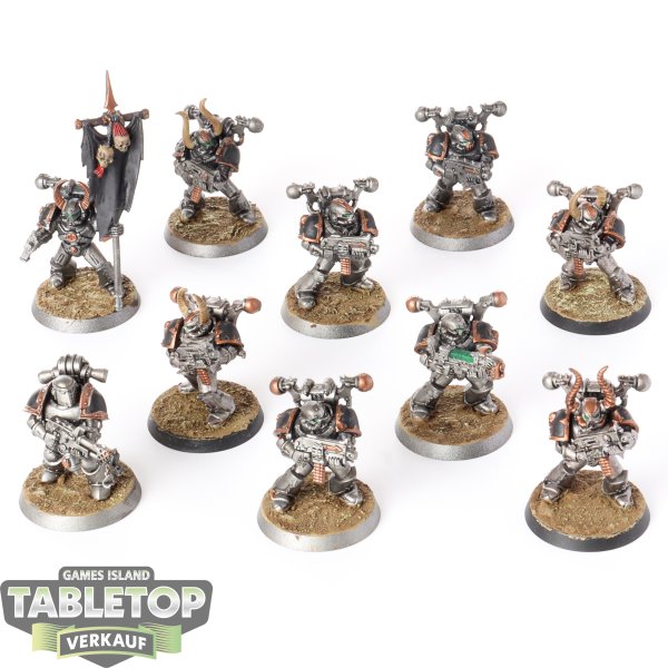 Chaos Space Marines - 10x Chaos Space Marines - bemalt