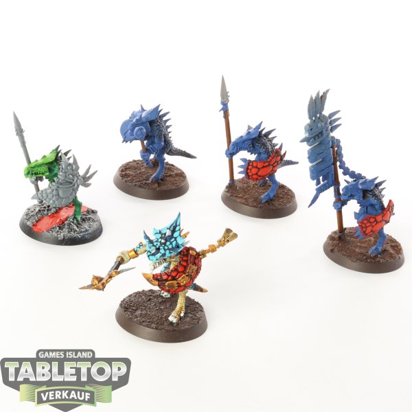 Seraphon - 5x Saurus Warriors - teilweise bemalt