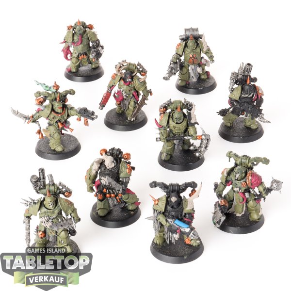 Death Guard - 10x Plague Marines - bemalt