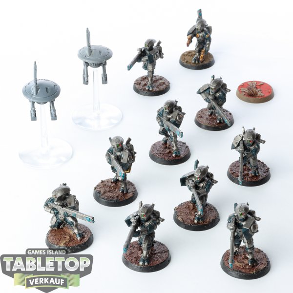 Tau Empire - 10 x Fire Warriors Strike Team - bemalt