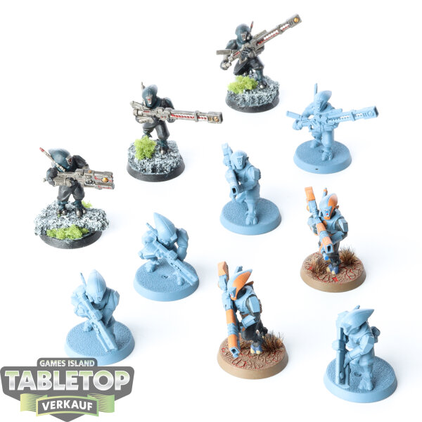 Tau Empire - 10 x Pathfinder Team - teilweise bemalt