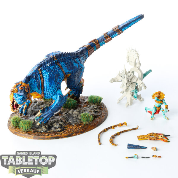 Seraphon - Skink Oracle on Carnosaur / Troglodon - bemalt