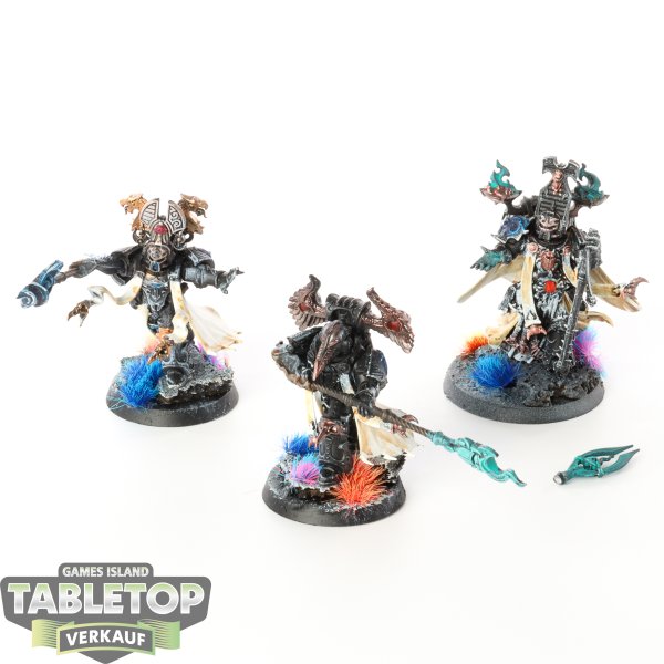 Thousand Sons - 3 x Exalted Sorcerers - bemalt