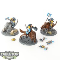 Space Wolves - 3 x Thunderwolf Cavalry - bemalt