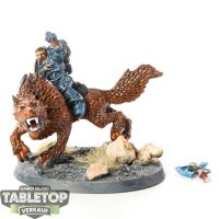 Space Wolves - Wolf Lord on Thunderwolf - bemalt