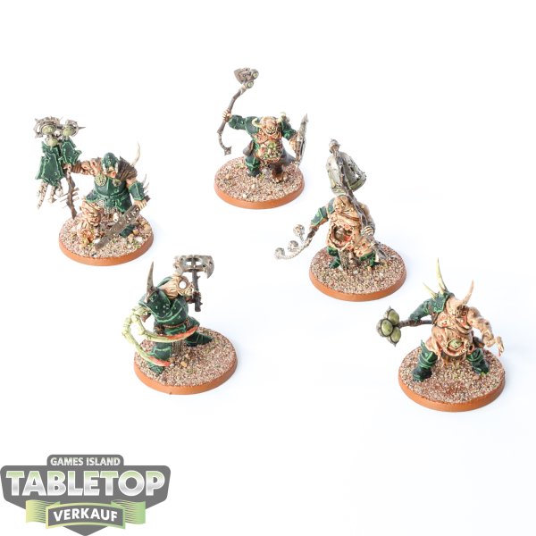 Maggotkin of Nurgle - 5 Putrid Blightkings - bemalt