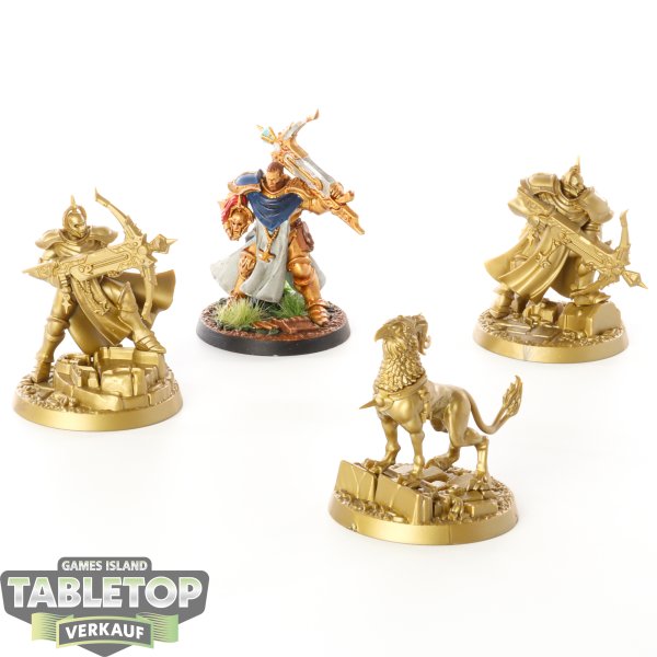 Stormcast Eternals - 3x Easy to Build Castigators with Gryph-hound - teilweise bemalt