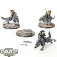 Space Wolves - 3x Thunderwolf Cavalry - teilweise bemalt