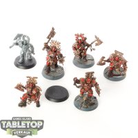 Blades of Khorne - 6x Blood Warriors - 1x Axt fehlt - bemalt