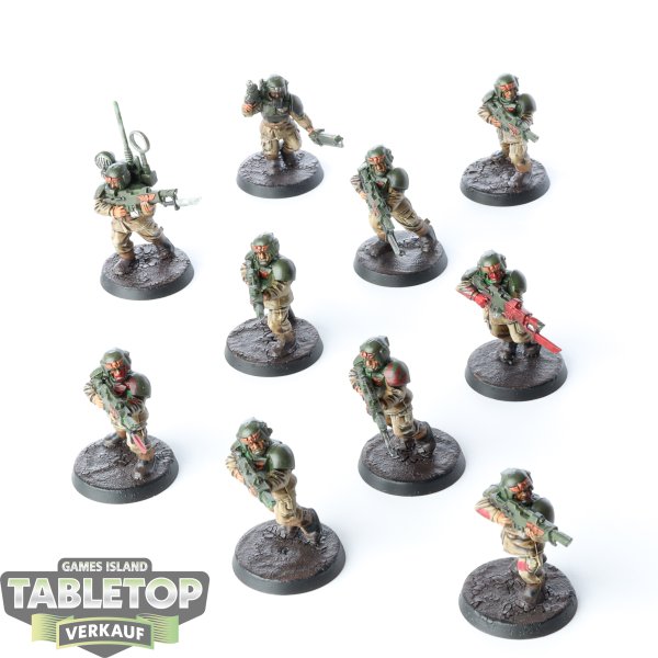 Astra Militarum - 10 Cadian Shock Troops klassisch - bemalt