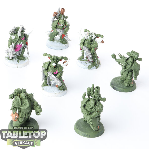 Death Guard - 7 x Plague Marines - teilweise bemalt