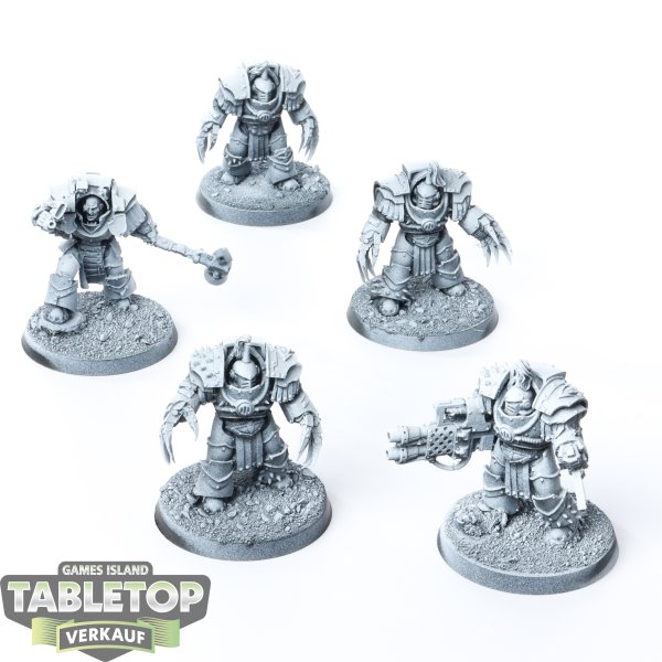 Horus Heresy - 5 x Sons of Horus Justaerin Terminators - teilweise bemalt