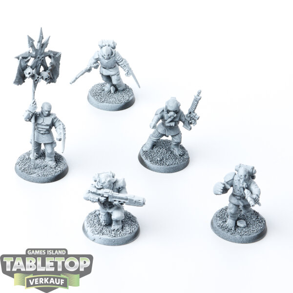 Chaos Space Marines - 5 xRenegade Militia Command Squad - teilweise bemalt