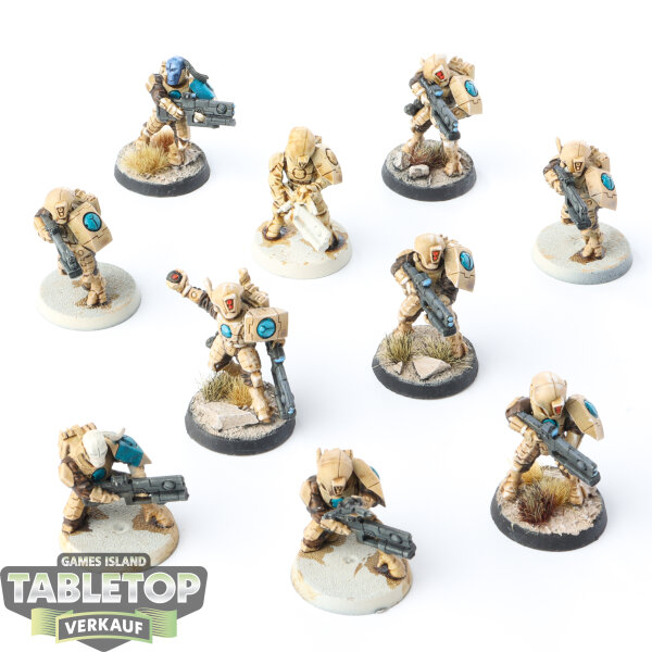 Tau Empire - 10 x Fire Warriors Strike Team - teilweise bemalt