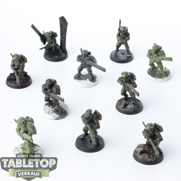 Tau Empire - 10 x Fire Warriors Strike Team - teilweise bemalt