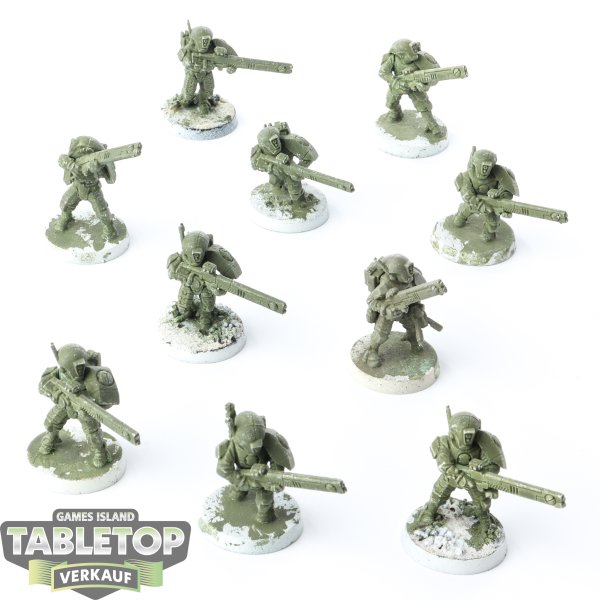 Tau Empire - 10 x Fire Warriors Strike Team - teilweise bemalt