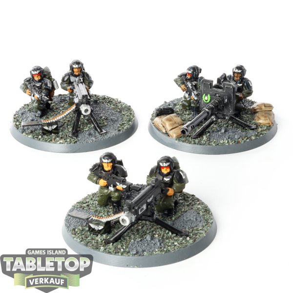 Astra Militarum - 3 Cadian Heavy Weapon Teams klassisch - bemalt