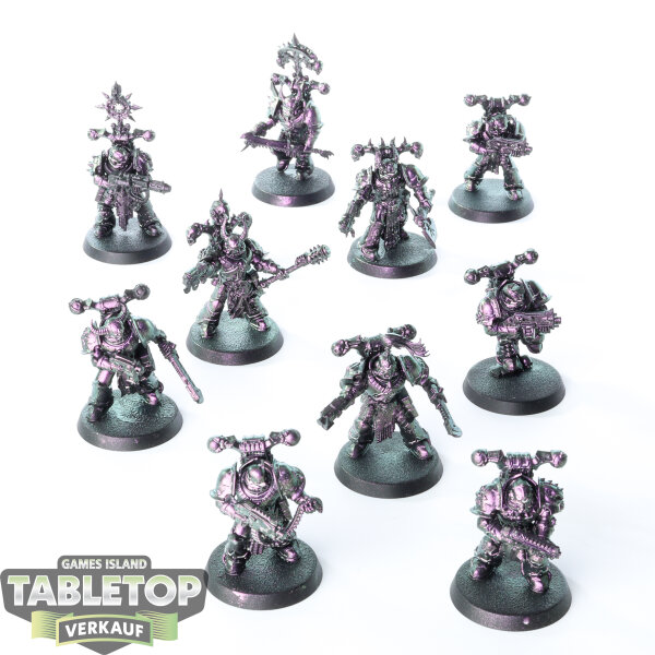 Chaos Space Marines - 10x Chaos Space Marines - teilweise bemalt