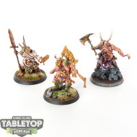 Maggotkin of Nurgle - 3 Putrid Blightkings - bemalt