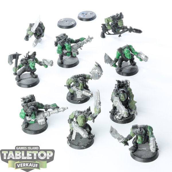 Orks - 10x Ork Boyz - teilweise bemalt