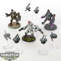 Tau Empire - 3 XV8 Crisis Battlesuit Team - bemalt