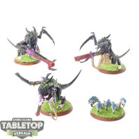 Tyraniden - 3 x Tyranid Warriors - teilweise bemalt