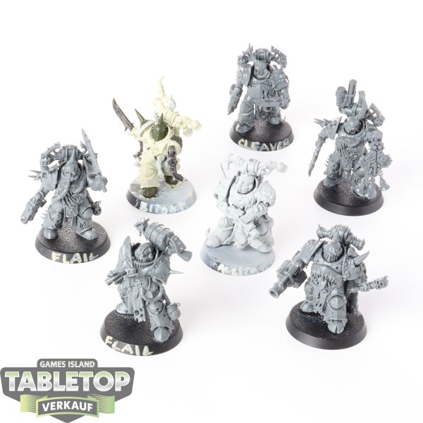 Death Guard - 7 x Plague Marines - teilweise bemalt