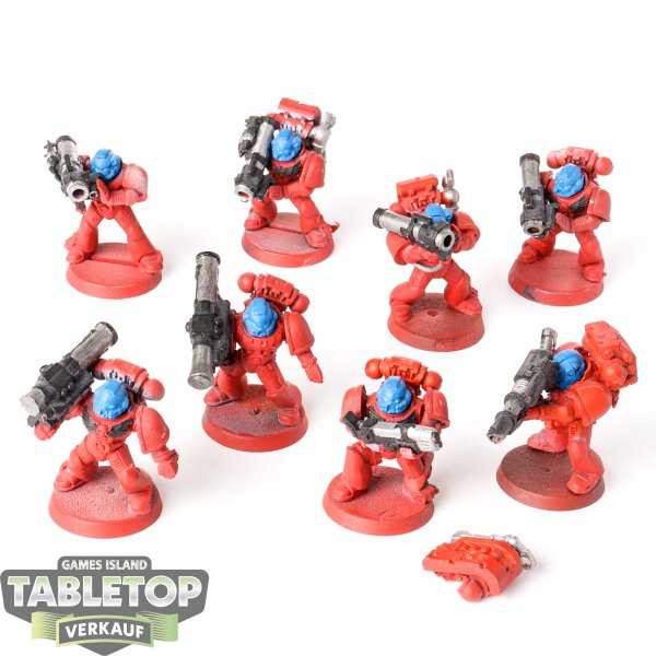Blood Angels - 8x Tactical Marines with Special Weapons (Classic) - bemalt