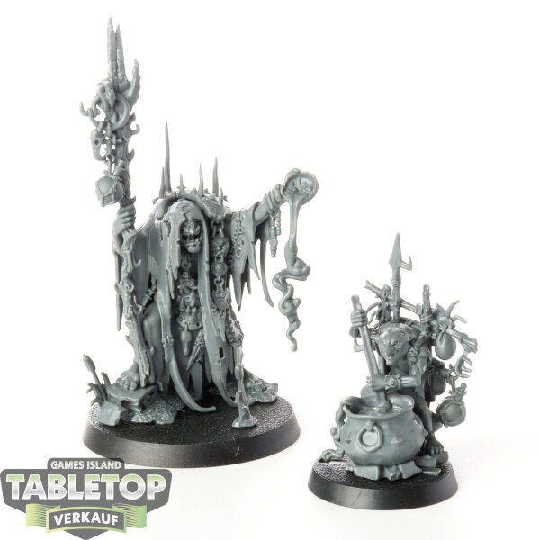 Orruk Warclans - Swampcalla Shaman with Pot-grot - unbemalt