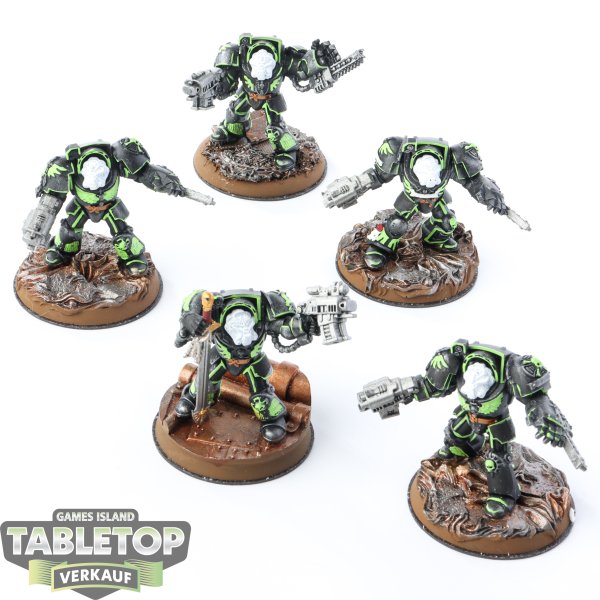 Dark Angels - 5x Terminator Squad - klassisch - bemalt