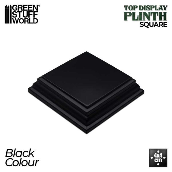 Green Stuff World - Square Wood display bases 4x4 cm - Black