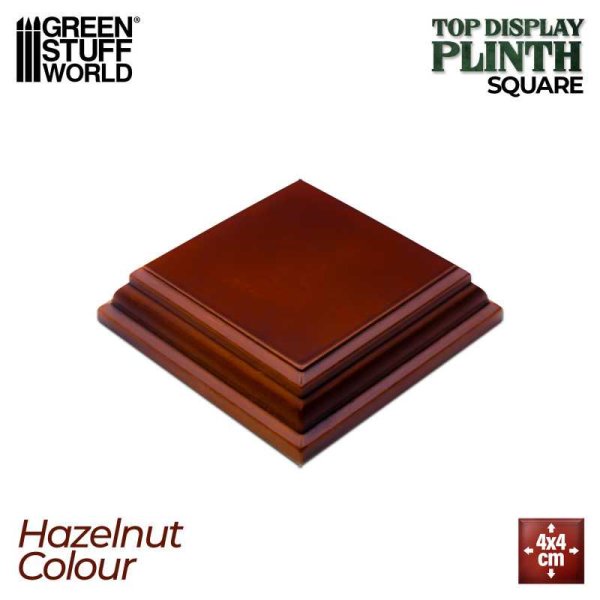 Green Stuff World - Square Wood display bases 4x4 cm - Hazelnut